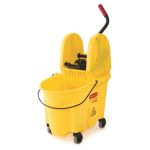 Ensemble seau/essoreuse à presse verticale Rubbermaid® WaveBrake®, 35pte, jaune